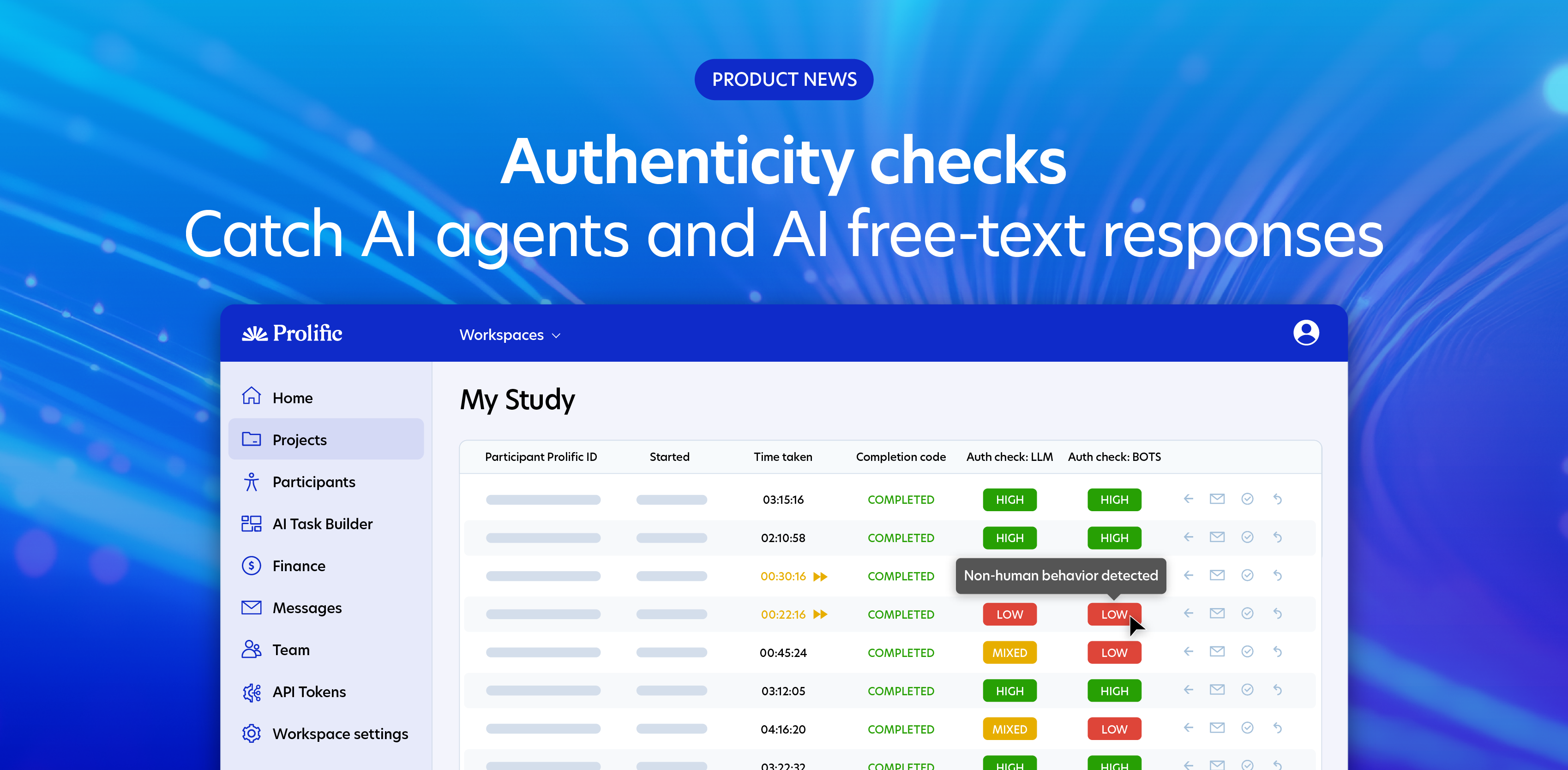 Authenticity checks catch AI agents and AI free-text responses