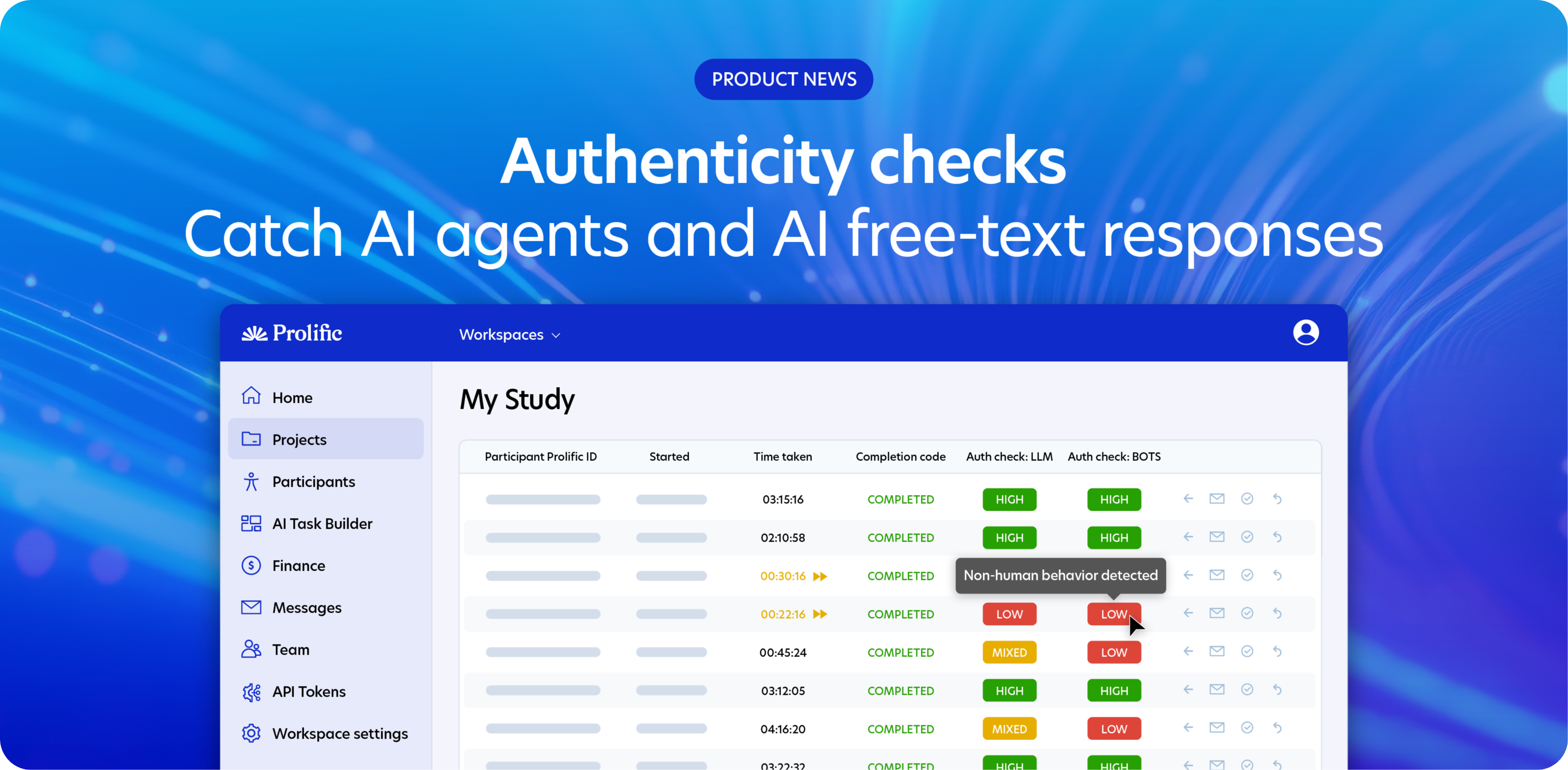 Authenticity checks catch AI agents and AI free-text responses