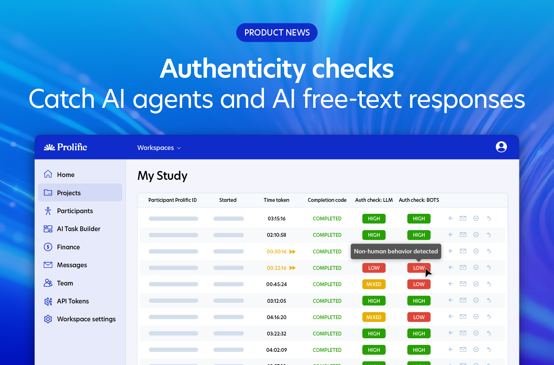 Authenticity checks catch AI agents and AI free-text responses